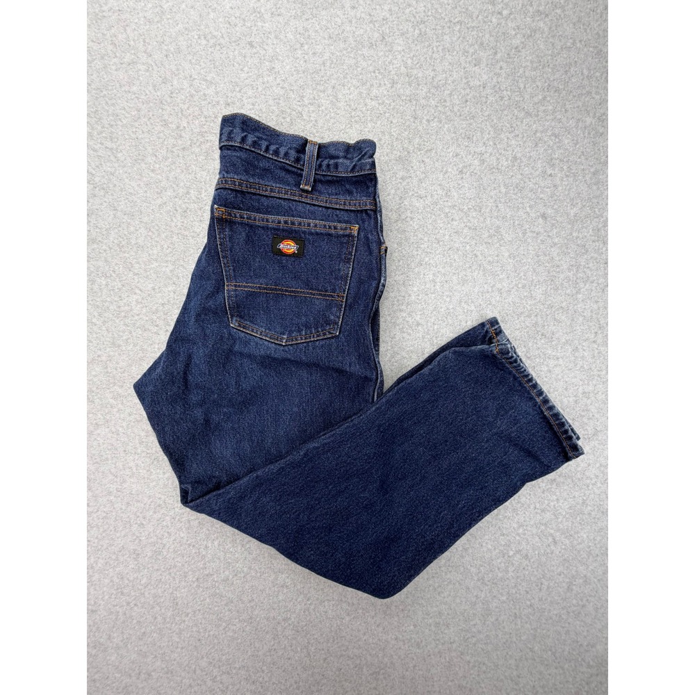 Dickies Mens Straight Leg Dark‎ Wash Blue Denim Jeans 33x30 Workwear W547189 VTG